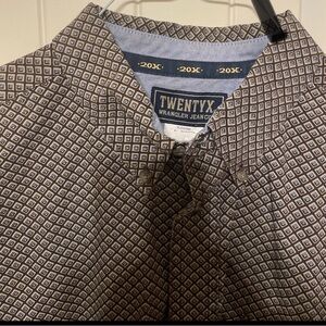 Wrangler Men's Diamond Pattern Shirt - Brown and Blue